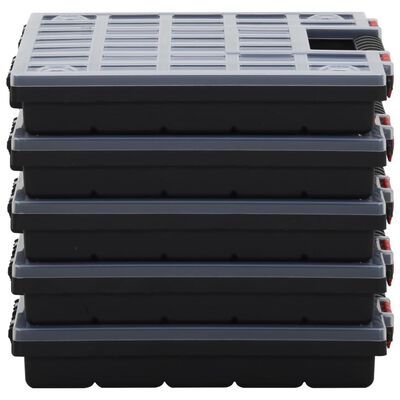 vidaXL Cajas de accesorios 5 unidades polipropileno 40x30x5 cm