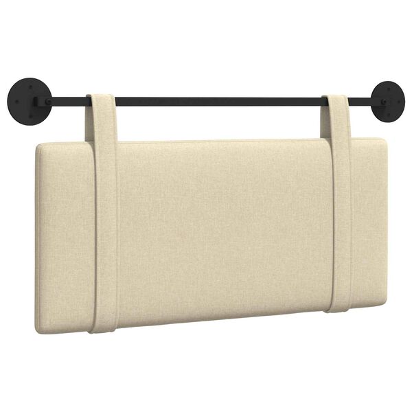 vidaXL Cabecera Colgante Montaje en la pared Crema 90 x 55 x 5 cm tela