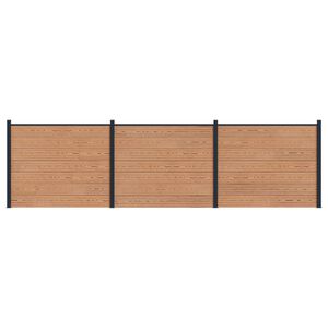 vidaXL Panel de valla 3 pcs WPC y Aluminio Marr&oacute;n