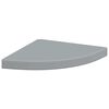 vidaXL Estantes flotantes de esquina 4 uds MDF gris 35x35x3,8 cm