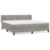 vidaXL Cama box spring con colch&oacute;n terciopelo gris claro 160x200 cm