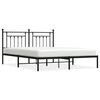 vidaXL Estructura cama sin colch&oacute;n con cabecero metal negro 180x200 cm