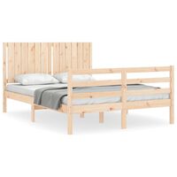vidaXL Estructura de cama con cabecero madera maciza 140x190 cm