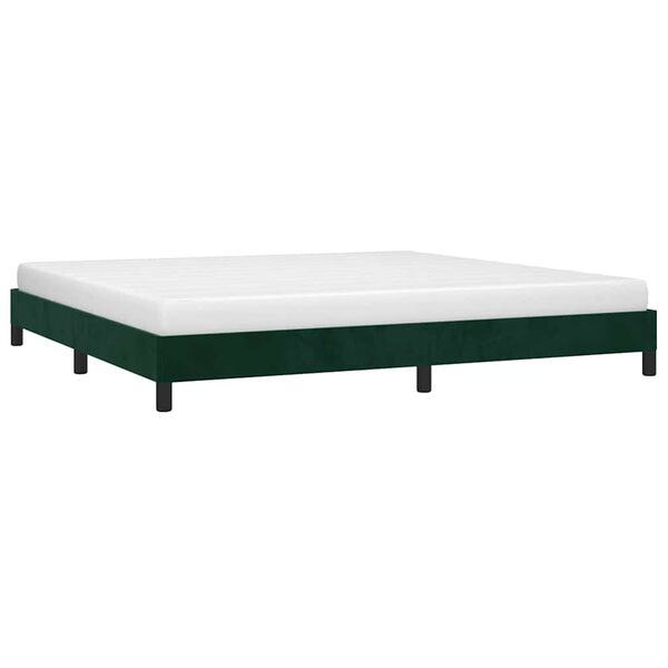 vidaXL Estructura cama sin colch&oacute;n terciopelo verde oscuro 200x200 cm