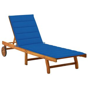 vidaXL Tumbona de jard&iacute;n con coj&iacute;n madera maciza de acacia