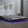 vidaXL Estructura de cama con LED madera maciza marr&oacute;n miel 120x200 cm