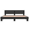 vidaXL Estructura de cama madera de ingenier&iacute;a y metal negro 200x200cm