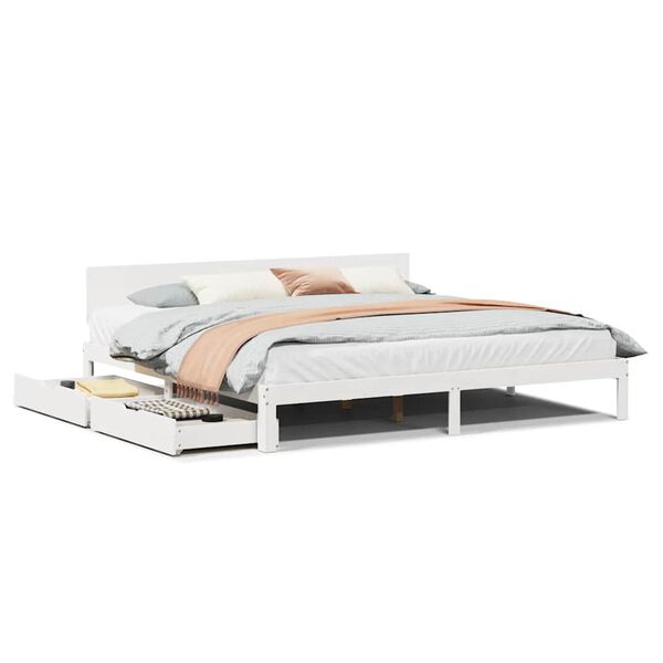 vidaXL Estructura de cama con cajones madera maciza de pino 200x200 cm