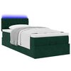vidaXL Cama otomana con colchón y LED terciopelo verde oscuro 80x200cm
