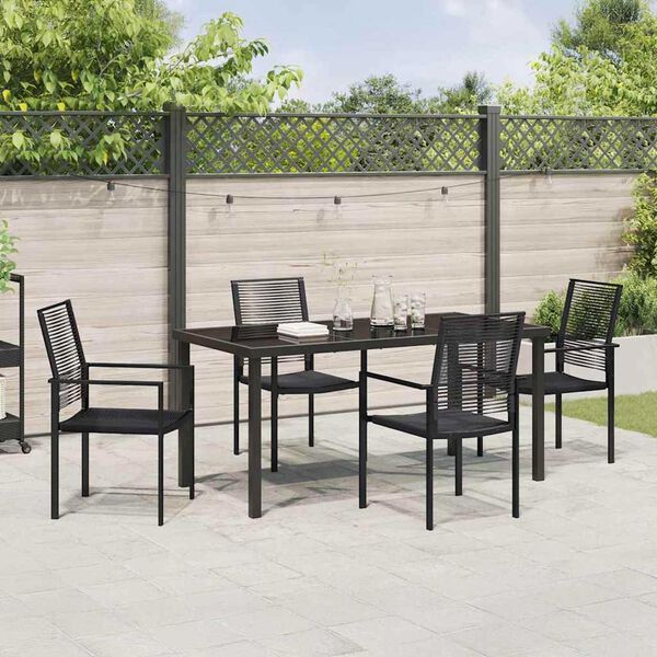 vidaXL Conjunto de Comedor de Jard&iacute;n 5 pcs Negro