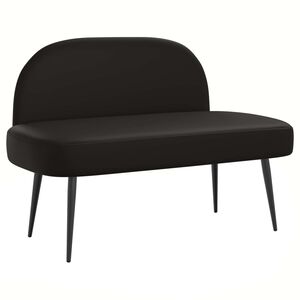 vidaXL Banco tapizado con respaldo Negro 110 x 60 x 76 cm