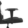 vidaXL Silla gaming de masaje tela negro y blanco