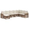 vidaXL Conjunto de sof&aacute;s de jard&iacute;n 8 pcs Beige y blanco crema