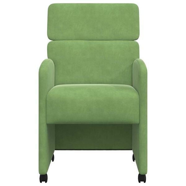 vidaXL Sillas de Comedor con Ruedas 2 pcs Verde claro 58 x 65 x 98 cm
