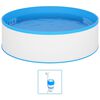 vidaXL Piscina de chapoteo skimmer colgante y bomba 350x90 cm blanco
