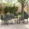 vidaXL Juego de muebles de exterior 4 pcs Negro y Gris oscuro