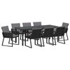 vidaXL Conjunto de Comedor de Jard&iacute;n 9 pcs Negro