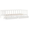 vidaXL Sofá cama con cajones madera maciza de pino blanca 80x200 cm