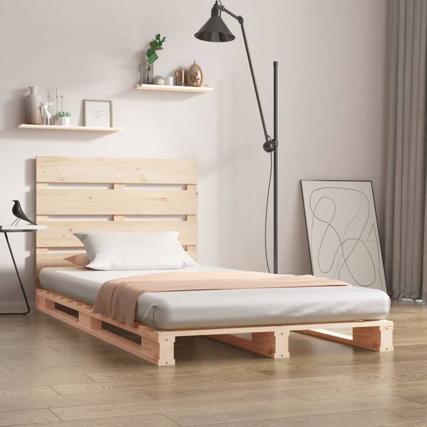 vidaXL Estructura de cama sin colch&oacute;n madera maciza pino 75x190 cm