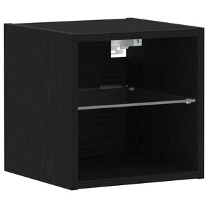 vidaXL Mueble de TV de pared con luces LED negro 30x28,5x30 cm