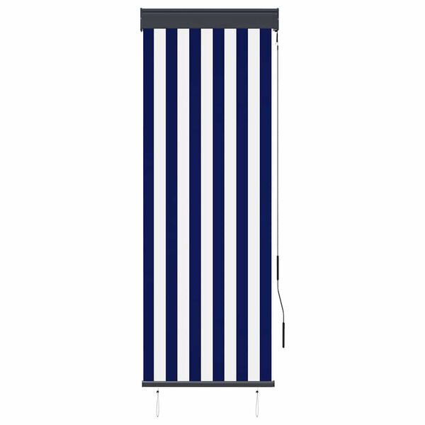 vidaXL Estor enrollable de exterior azul y blanco 60x250 cm