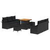 vidaXL Conjunto de sof&aacute;s de jard&iacute;n 9 uds. Negro rat&aacute;n sint&eacute;tico