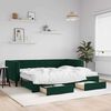 vidaXL Sofá cama nido con cajones terciopelo verde oscuro 90x200 cm