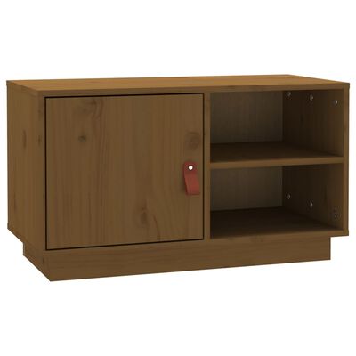 vidaXL Mueble de TV madera maciza de pino marrón miel 70x34x40 cm
