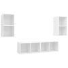 vidaXL Muebles de sal&oacute;n de pared 4 piezas madera de ingenier&iacute;a blanco