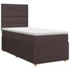 vidaXL Cama box spring con colch&oacute;n Marr&oacute;n Oscuro 90 x 200 cm Tela