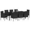 vidaXL Conjunto de Comedor de Jard&iacute;n 9 pcs Negro rat&aacute;n sint&eacute;tico