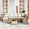 vidaXL Conjunto de sof&aacute; de jard&iacute;n 8 pcs Beige rat&aacute;n sint&eacute;tico