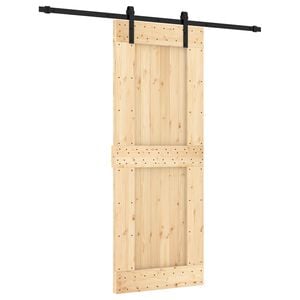 vidaXL Puerta Corredera Natural y negro 80 x 210 cm