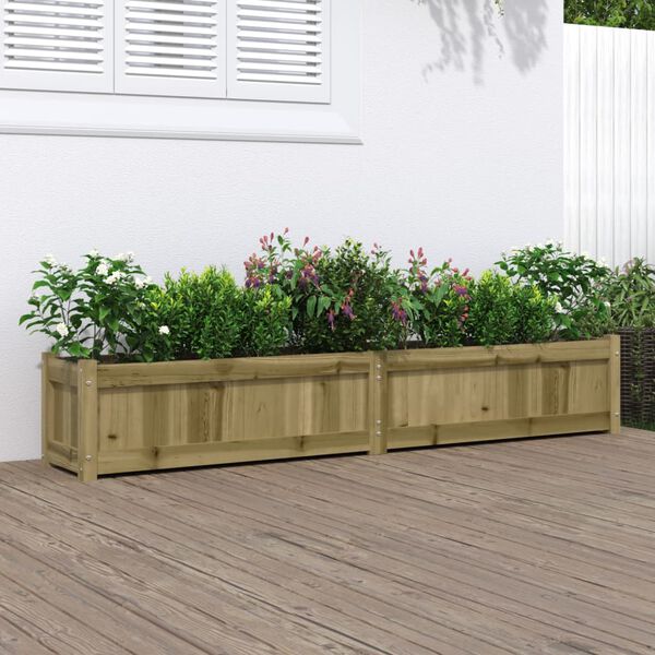 vidaXL Jardinera de madera de pino impregnada 180x31x31 cm