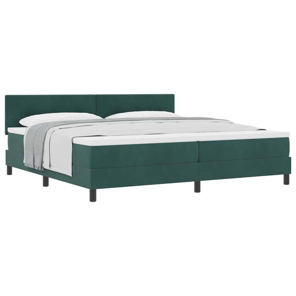 vidaXL Cama tipo Box Spring Verde oscuro 200 x 200 cm Terciopelo