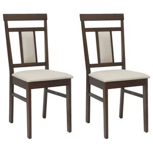 vidaXL Silla de comedor 2 pcs Marr&oacute;n claro y claro