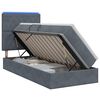 vidaXL Cama de almacenamiento LED con colch&oacute;n Gris oscuro 90 x 200 cm