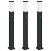vidaXL Balizas luminosas con sensor, 3 unidades, 80 cm, color negro, IP44