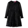 vidaXL Vestido infantil de manga larga negro 92