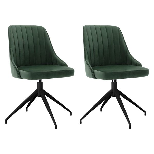 vidaXL Sillas de comedor 2 unidades terciopelo verde oscuro
