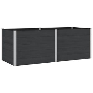 vidaXL Arriate elevado Negro 250 x 100 x 91 cm WPC y Aluminio