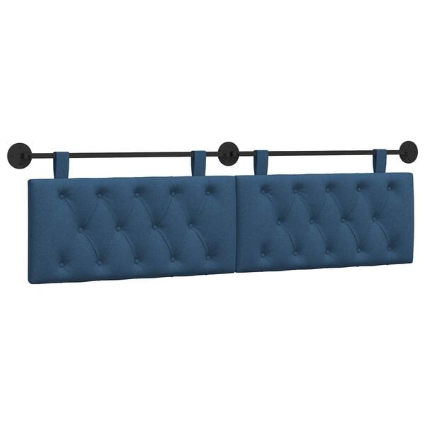 vidaXL Cabecera Colgante Montaje en la pared Azul 190 x 55 x 7 cm tela