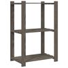 vidaXL Estanter&iacute;a de 3 niveles madera maciza pino gris 60x38x90 cm