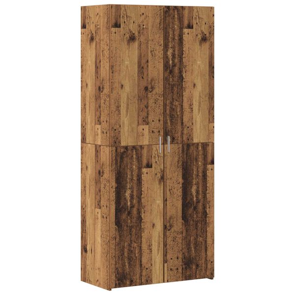 vidaXL Aparador alto 2 pcs Madera vieja 80 x 42 x 185 cm