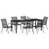 vidaXL Conjunto de Comedor de Jard&iacute;n 7 pcs Negro
