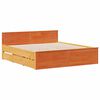 vidaXL Cama con estanter&iacute;a sin colch&oacute;n madera maciza marr&oacute;n 200x200 cm