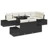vidaXL Conjunto de sof&aacute; de jard&iacute;n con coj&iacute;n Manual 9 pcs Negro y crema