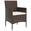 vidaXL Juego de comedor de jardín 7 piezas con cojines marrón y negro