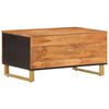 vidaXL Mesa de centro madera maciza de mango negro marrón 80x50x40 cm