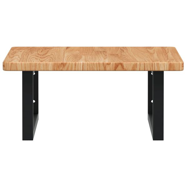 vidaXL Estante de lavabo de pared de acero y madera maciza de roble